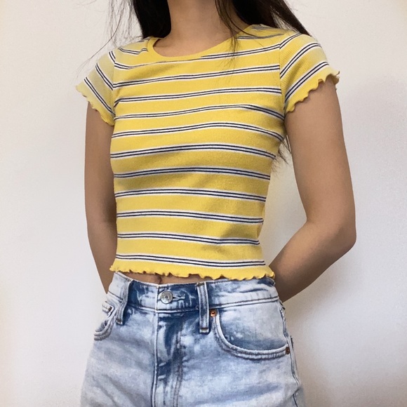 Striped yellow baby tee shirt - Picture 2 of 2